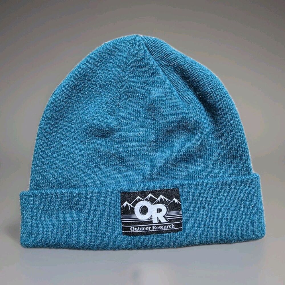 Outdoor Research Kids Juneau Beanie Hat Winter Teal Blue Cap Outdoor Ski Snow